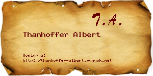 Thanhoffer Albert névjegykártya